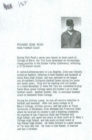 Richard Gene ReadHead Football Coach