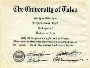 Tulsa Diploma 1955