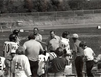 Coach Dick Read with part of his team