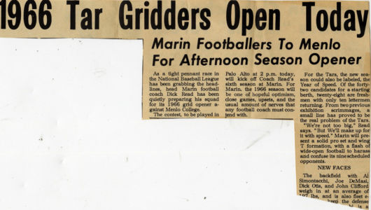 1966 Tar Gridders Open Today